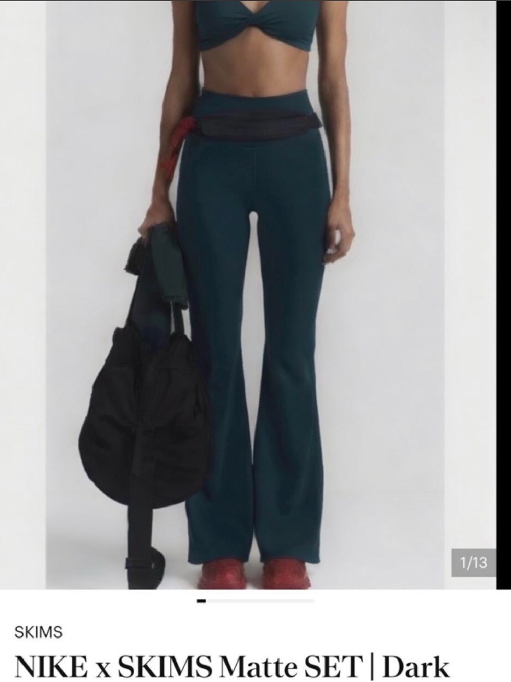 SKIMS Dark Teal High-Rise Flared Leggings